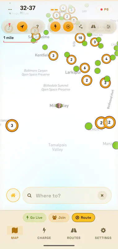 The Flow map in the Amber, light color scheme