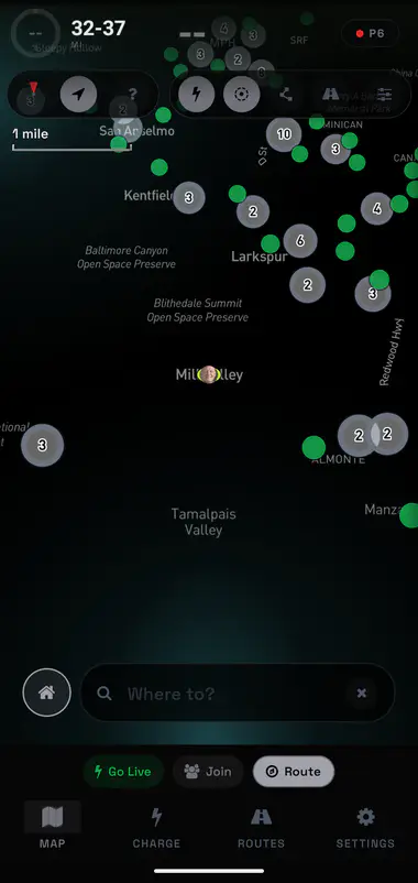 The Flow map in the Stealth, dark color scheme